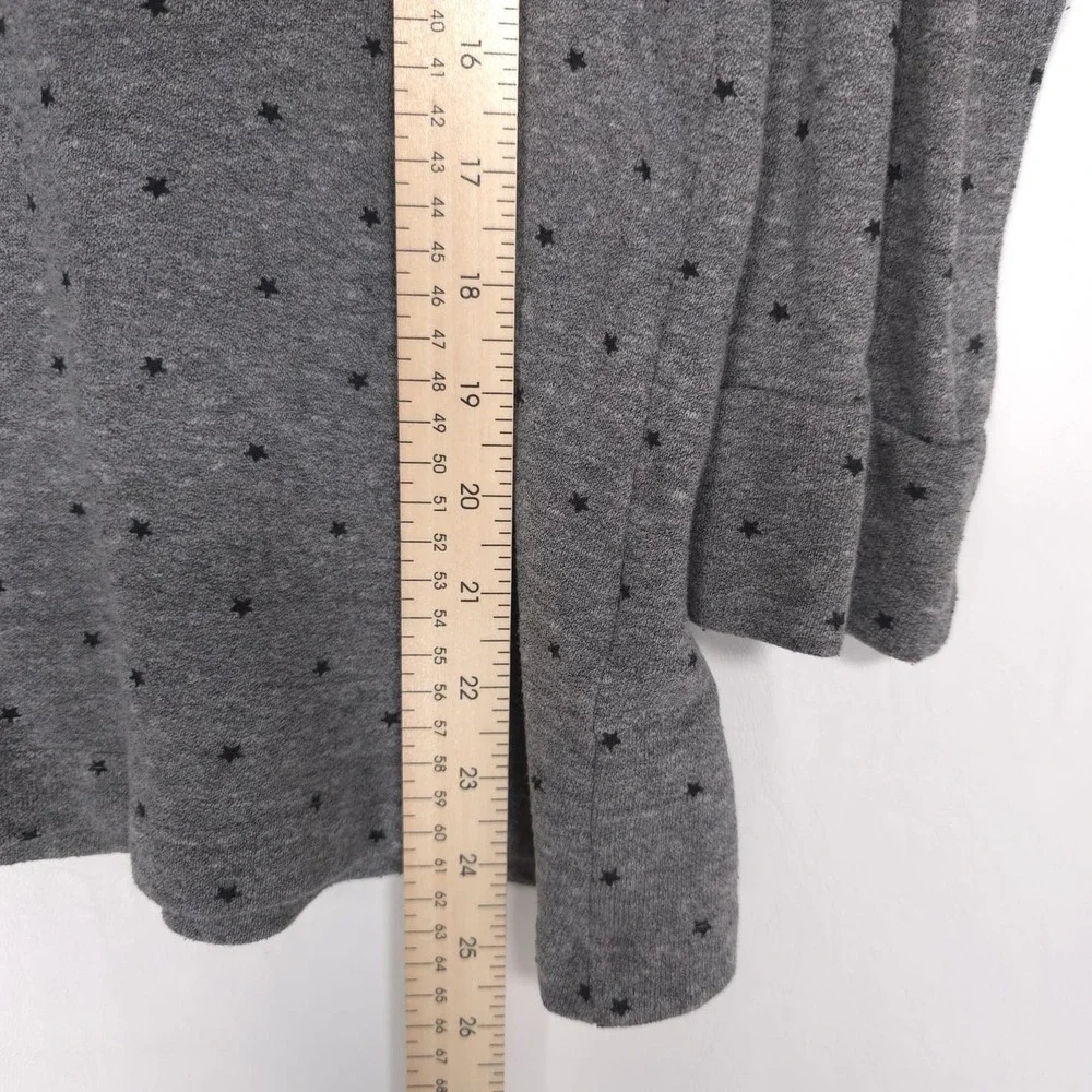 CURRENT/ELLIOTT Ruffle Swearshirt Heather Grey Mini‎ Polka Stars MEDIUM USA MADE